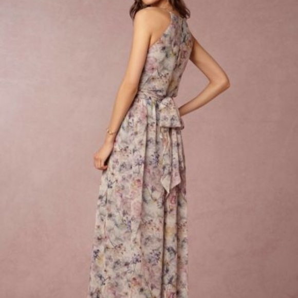 BHLDN Alana dress, floral maxi, tie waist. - Picture 2 of 5